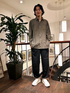 「Kaptain Sunshine（キャプテン サンシャイン）のアイテム」を使った、門内さん（メンズ・189cm）の夏コーディネート