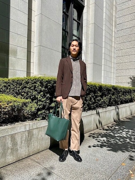 「SHIPS（シップス）のアイテム」を使った、門内さん（メンズ・189cm）の秋コーディネート