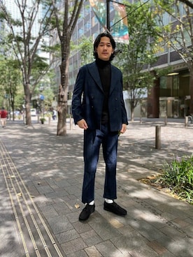 「SHIPS（シップス）のアイテム」を使った、門内さん（メンズ・189cm）の秋コーディネート