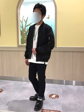 「SPINNS（スピンズ）のアイテム（MA-1）」を使った、コバンヌさん（メンズ・163cm）の春コーディネート