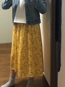 「SEVENDAYS=SUNDAY（セブンデイズサンデイ）のアイテム（デニムジャケット）」を使った、motokoさん（レディース・154cm）の春コーディネート