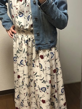 「SEVENDAYS=SUNDAY（セブンデイズサンデイ）のアイテム（デニムジャケット）」を使った、motokoさん（レディース・154cm）の春コーディネート