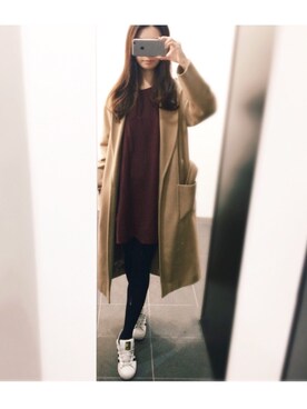 「DRWCYS」｜「アイテム（スニーカー）」を使った、DRWCYS・PR 生駒典子さん（レディース・159cm）の冬コーディネート