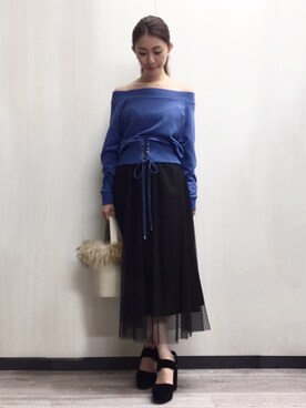 「DRWCYS（ドロシーズ）のアイテム（スウェット）」を使った、DRWCYS・PR 生駒典子さん（レディース・159cm）の秋コーディネート