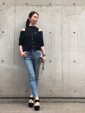 「DRWCYS（ドロシーズ）のアイテム（アンサンブル）」を使った、DRWCYS・PR 生駒典子さん（レディース・159cm）の秋コーディネート