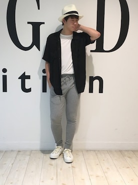「HVC（エイチブイシー）のアイテム（パンツ）」を使った、GGDedition八王子店さん（メンズ・165cm）の夏コーディネート
