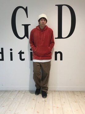 「HVC（エイチブイシー）のアイテム（トップス）」を使った、GGDedition八王子店さん（メンズ・165cm）の夏コーディネート