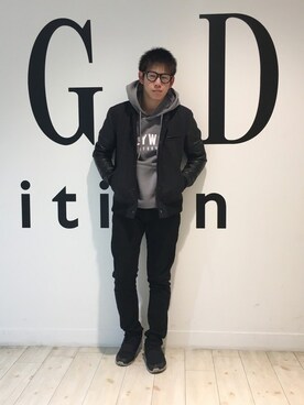 「GGD（ジージーディー）のアイテム（スタジャン）」を使った、GGDedition八王子店さん（メンズ・165cm）の冬コーディネート