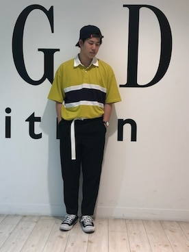 「ラガーシャツ」｜「アイテム（パンツ）」を使った、GGDedition八王子店さん（メンズ・165cm）の夏コーディネート