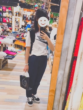 「KANGOL（カンゴール）のアイテム（その他）」を使った、young greensさん（レディース・158cm）の夏コーディネート