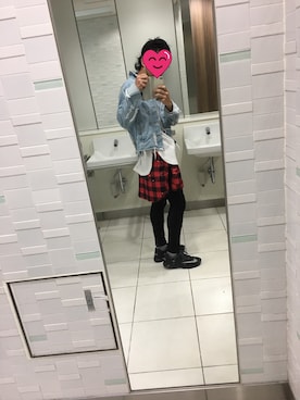 「MISBHV（ミスビヘイブ）のアイテム（デニムジャケット）」を使った、丸山さん（メンズ・172cm）の春コーディネート