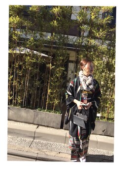 「kimono」｜「アイテム（その他）」を使った、みしまけいこさん（レディース・160cm）の冬コーディネート