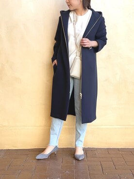 「ダンボール素材」｜「アイテム（ジャケット/アウター）」を使った、natsuさん（レディース・153cm）の冬コーディネート