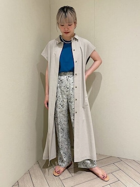 「ブルートップス」｜滝田さん（レディース・164cm）の夏コーディネート