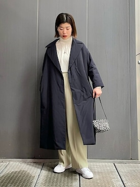 「アイテム（その他アウター、ブルー系）」を使った、滝田さん（レディース・164cm）の冬コーディネート