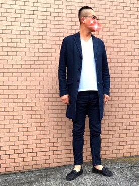「SHIPS JET BLUE（シップスジェットブルー）のアイテム（チェスターコート）」を使った、rintosaku &  8さん（メンズ・180cm）の春コーディネート