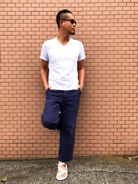 「Gramicci（グラミチ）のアイテム（シューズ）」を使った、rintosaku &  8さん（メンズ・180cm）の春コーディネート