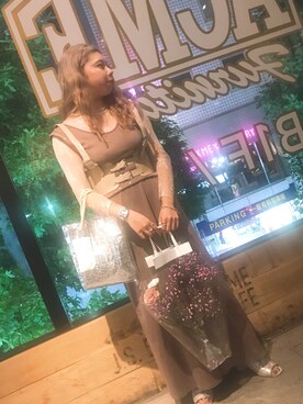 「little suzie」｜ 𝐦❂𝐞さん（レディース・157cm）の秋コーディネート