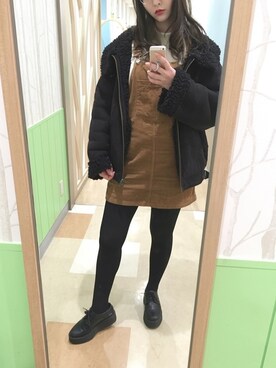 「stradivarius（ストラディバリウス）のアイテム（ワンピース/ドレス）」を使った、みっちゃそさん（レディース・165cm）の冬コーディネート