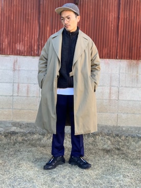 「Hender Scheme（エンダースキーマ）のアイテム（キャップ）」を使った、KUROさん（メンズ・163cm）の冬コーディネート