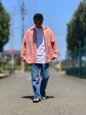 「aie」｜「アイテム（サンダル）」を使った、KUROさん（メンズ・163cm）の春コーディネート