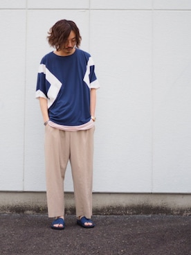 「スボーツミックス」｜「アイテム（サンダル）」を使った、Kuribayashiさん（メンズ・177cm）の春コーディネート
