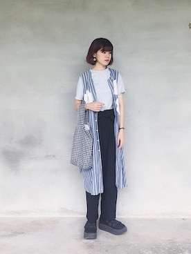 「Lulus（-）のアイテム（パンツ）」を使った、安吉🍀さん（レディース・161cm）の夏コーディネート