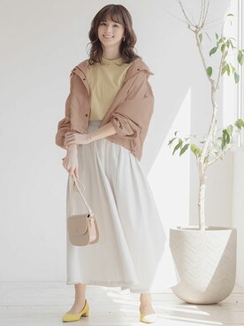 「アンポケット」｜「アイテム（マウンテンパーカー）」を使った、An3pocketさん（レディース・168cm）の春コーディネート