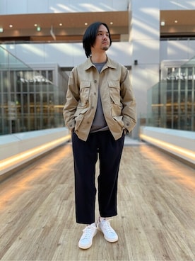 「417 EDIFICE（フォーワンセブンエディフィス）のアイテム（ミリタリージャケット）」を使った、HIROSEさん（メンズ・174cm）の春コーディネート