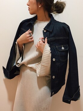 「UNRELISH（アンレリッシュ）のアイテム（デニムジャケット）」を使った、ishida_meiさん（レディース・155cm）の冬コーディネート