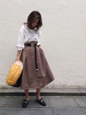 「アイテム（ネックウォーマー/スヌード）」を使った、ishida_meiさん（レディース・155cm）の秋コーディネート