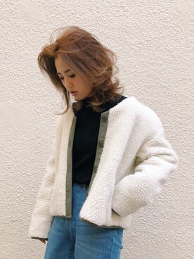 「UNRELISH」｜「アイテム（ブルゾン）」を使った、ishida_meiさん（レディース・155cm）の冬コーディネート
