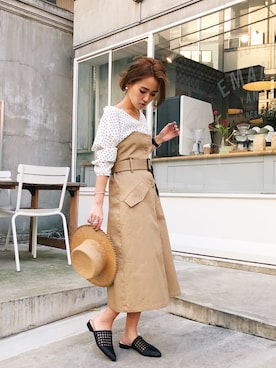 「UNRELISH（アンレリッシュ）のアイテム（スカート）」を使った、ishida_meiさん（レディース・155cm）の冬コーディネート