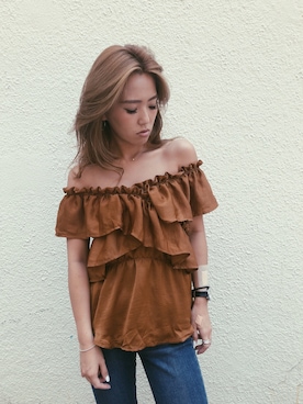 「UNRELISH（アンレリッシュ）のアイテム（シャツ/ブラウス）」を使った、ishida_meiさん（レディース・155cm）の夏コーディネート