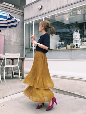 「ティアードスカート」｜ishida_meiさん（レディース・155cm）の秋コーディネート