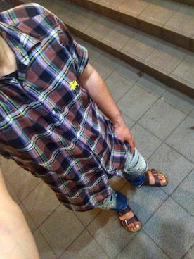 「BIRKENSTOCK（ビルケンシュトック）の＜BIRKENSTOCK（ビルケンシュトック）＞ ARIZONA BIRKOFLOR/サンダル¨ ◆（サンダル）」を使った、ひでさん（メンズ・176cm）の夏コーディネート