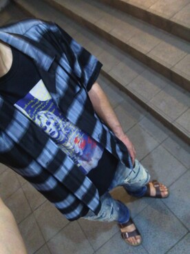 「BIRKENSTOCK（ビルケンシュトック）の＜BIRKENSTOCK（ビルケンシュトック）＞ ARIZONA BIRKOFLOR/サンダル¨ ◆（サンダル）」を使った、ひでさん（メンズ・176cm）の夏コーディネート