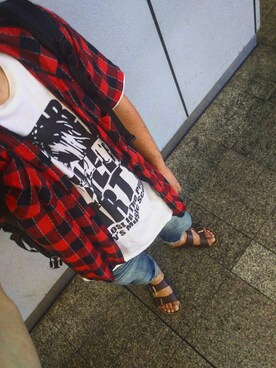 「BIRKENSTOCK（ビルケンシュトック）の＜BIRKENSTOCK（ビルケンシュトック）＞ ARIZONA BIRKOFLOR/サンダル¨ ◆（サンダル）」を使った、ひでさん（メンズ・176cm）の夏コーディネート