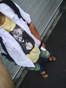「BIRKENSTOCK（ビルケンシュトック）の＜BIRKENSTOCK（ビルケンシュトック）＞ ARIZONA BIRKOFLOR/サンダル¨ ◆（サンダル）」を使った、ひでさん（メンズ・176cm）の夏コーディネート