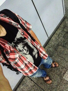 「BIRKENSTOCK（ビルケンシュトック）の＜BIRKENSTOCK（ビルケンシュトック）＞ ARIZONA BIRKOFLOR/サンダル¨ ◆（サンダル）」を使った、ひでさん（メンズ・176cm）の夏コーディネート