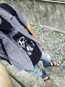 「BIRKENSTOCK（ビルケンシュトック）の＜BIRKENSTOCK（ビルケンシュトック）＞ ARIZONA BIRKOFLOR/サンダル¨ ◆（サンダル）」を使った、ひでさん（メンズ・176cm）の夏コーディネート