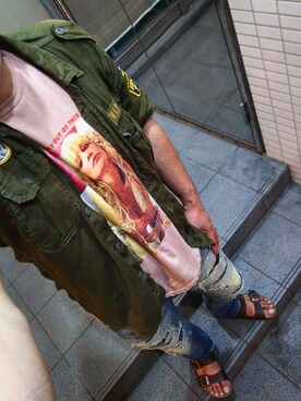 「BIRKENSTOCK（ビルケンシュトック）の＜BIRKENSTOCK（ビルケンシュトック）＞ ARIZONA BIRKOFLOR/サンダル¨ ◆（サンダル）」を使った、ひでさん（メンズ・176cm）の夏コーディネート