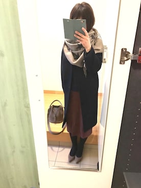 「STYLE DELI（スタイルデリ）のアイテム（スカート）」を使った、ちなつさん（レディース・158cm）の冬コーディネート