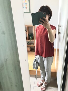 「STYLE DELI（スタイルデリ）のアイテム（パンツ）」を使った、ちなつさん（レディース・158cm）の春コーディネート