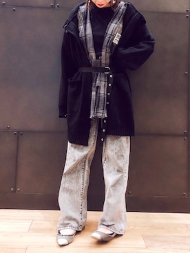 「DIESEL（ディーゼル）のアイテム（その他アウター）」を使った、mocchan08さん（レディース・159cm）の秋コーディネート