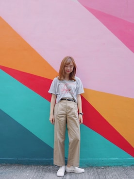 Nicole Cheung さん（レディース・166cm）の夏コーディネート