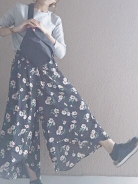 「しまむら（シマムラ）のアイテム（パンツ、ブラック系）」を使った、shiotanさん（レディース）の春コーディネート
