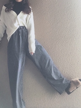 「古着のアイテム（パンツ、ブラック系）」を使った、shiotanさん（レディース）の秋コーディネート