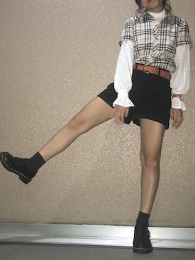 「バーバリー」｜「アイテム（その他シューズ）」を使った、shiotanさん（レディース・153cm）の秋コーディネート