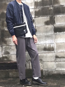 「URBAN RESEARCH（アーバンリサーチ）のアイテム（MA-1）」を使った、ノエル（40代お洒落コーデ）さん（メンズ・178cm）の秋コーディネート